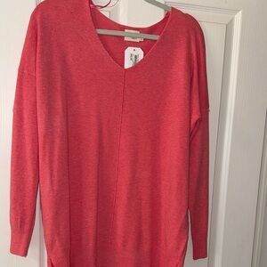 Dreamers Heather Mango V-Neck Top